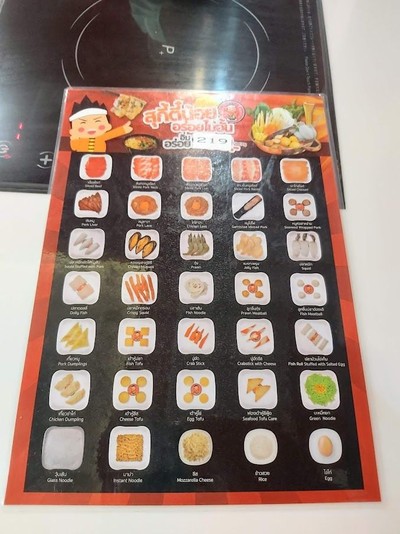 ป้ายราคาหรือสมุดเมนู