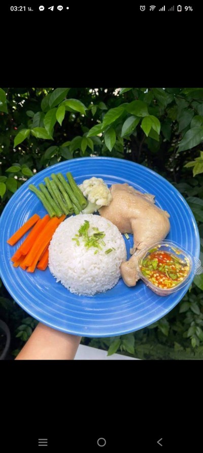 เซ็ตไก่ต้มน้ำปลา ข้าวไก่ต้มน้ำปลา2กล่อง  โค้ก2ขวด