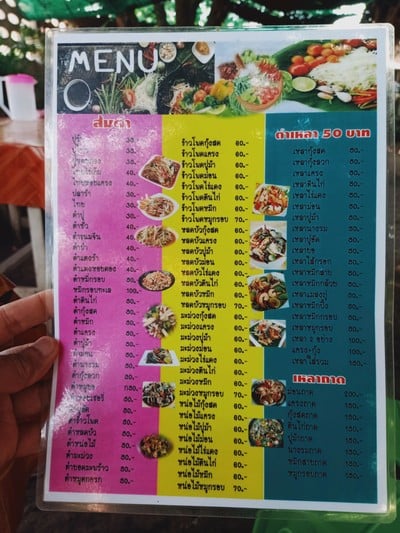 ป้ายราคาหรือสมุดเมนู