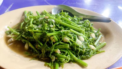 ผัดผักกูดน้ำมันหอย