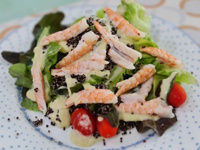Prawn Quinoa Salad with Spicy Dressing