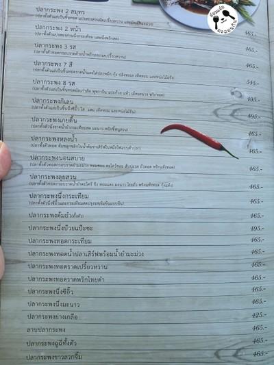 ป้ายราคาหรือสมุดเมนู