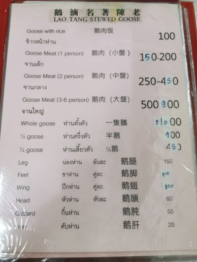 ป้ายราคาหรือสมุดเมนู