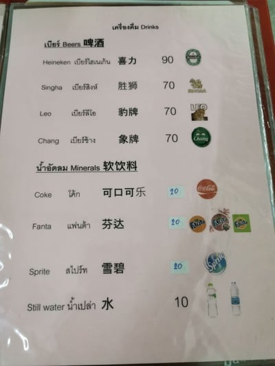 ป้ายราคาหรือสมุดเมนู