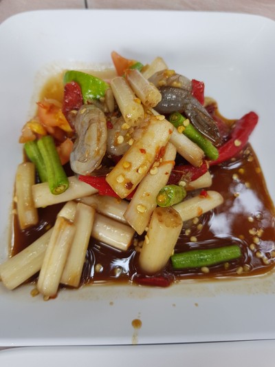 ตำสายบัวกุ้งสด