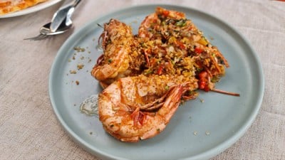 กุ้งลายเสือคั่วพริกเกลือ