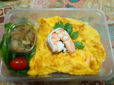 ข้าวไข่เจียวกุ้งเด้ง