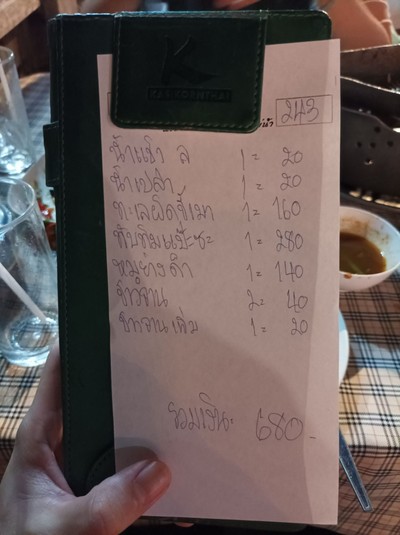 ป้ายราคาหรือสมุดเมนู