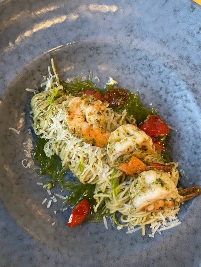 สปาเกตตี้เพสโต้กุ้ง