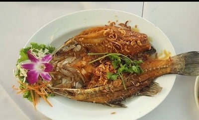 Sea bass deep fried fish sauce