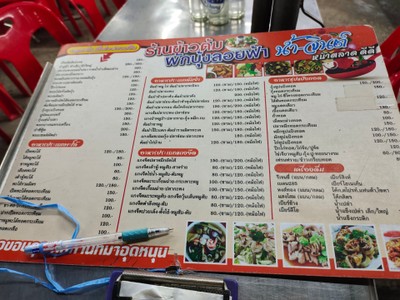 ป้ายราคาหรือสมุดเมนู