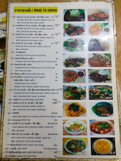 ป้ายราคาหรือสมุดเมนู