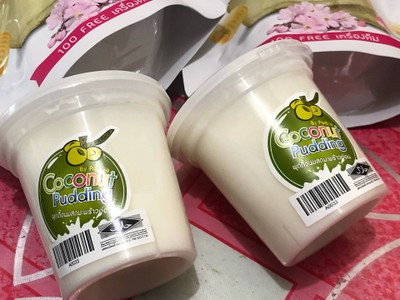 พุดดิ้งนมสดมะพร้าวอ่อน
