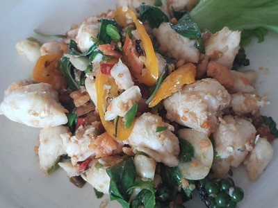 เนื้อปูผัดพริกสด