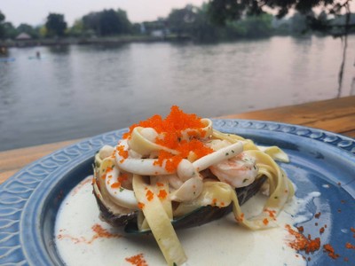 เฟตตูชินี่ ทะเลครีมไข่กุ้ง