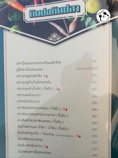 ป้ายราคาหรือสมุดเมนู