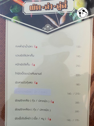 ป้ายราคาหรือสมุดเมนู