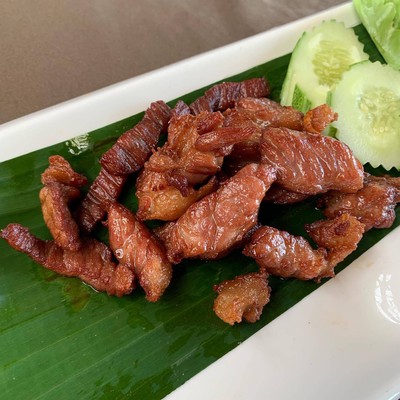 เนื้อแช่น้ำปลาทอด