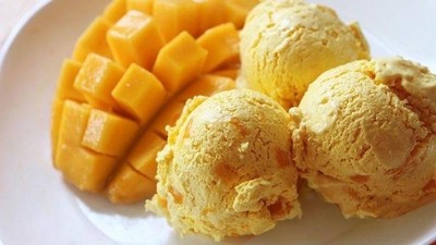 ไอศกรีมโฮมเมด รสมะม่วง
