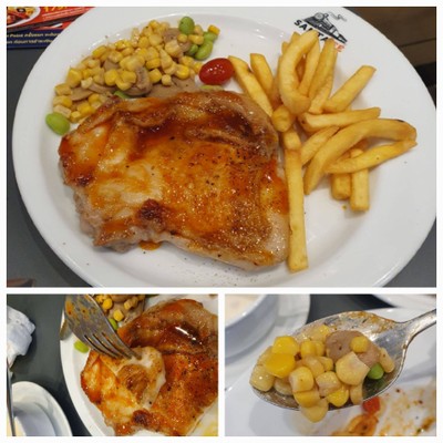 สเต๊กไก่ซอสโคซูจังน้ำผึ้ง