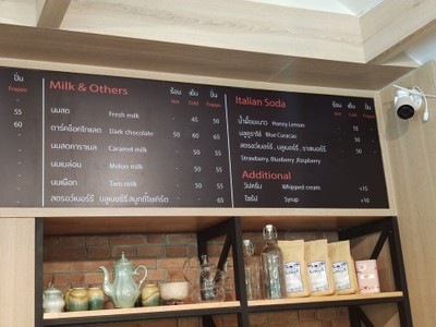 ป้ายราคาหรือสมุดเมนู