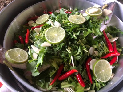 วิธีทำ ปลากระพงนึ่งมะนาว วิธีทำ ปลากระพงนึ่งมะนาว