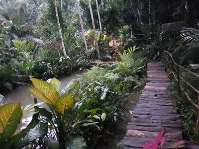 ทางสะพานไม้เชื่อมกับบ้านพักหลังอื่นๆ