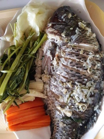 ปลานิลนึ่งแจ่ว