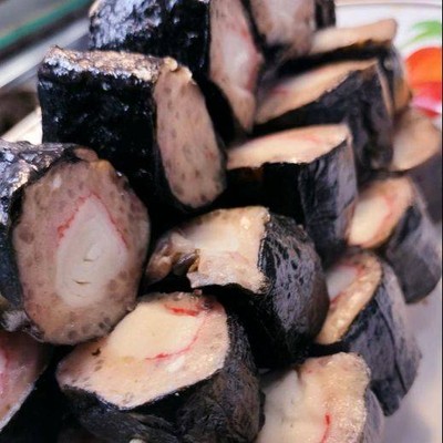 ไก่จ้อห่อสาหร่ายไส้ปูอัด
