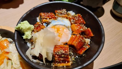 Unagi Onsen Tamago Don ] ข้าวหน้าปลาไหลย่างและไข่ออนเซ็น