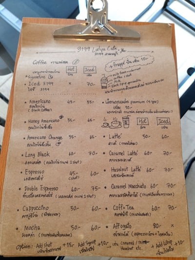 ป้ายราคาหรือสมุดเมนู