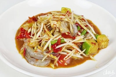 ตำเลียกุ้งสด,สุก(ส้มตำกุ้งสด,สด)