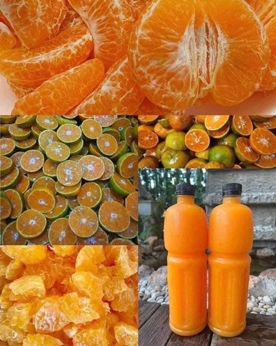 น้ำส้มแท้2ขวดใหญ่ผสมเนื้อเยอะ2ขวด(1000cc)