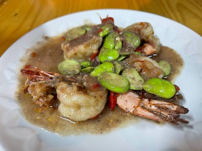 กุ้งผัดสะตอ