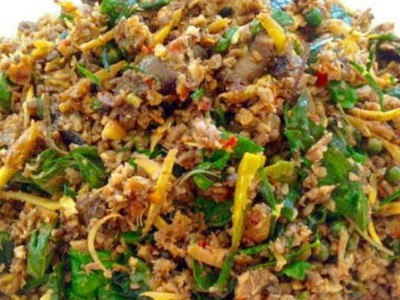 หนูนาสับผัดกะเพราพริกแห้ง