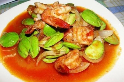 กุ้งผัดสะตอ