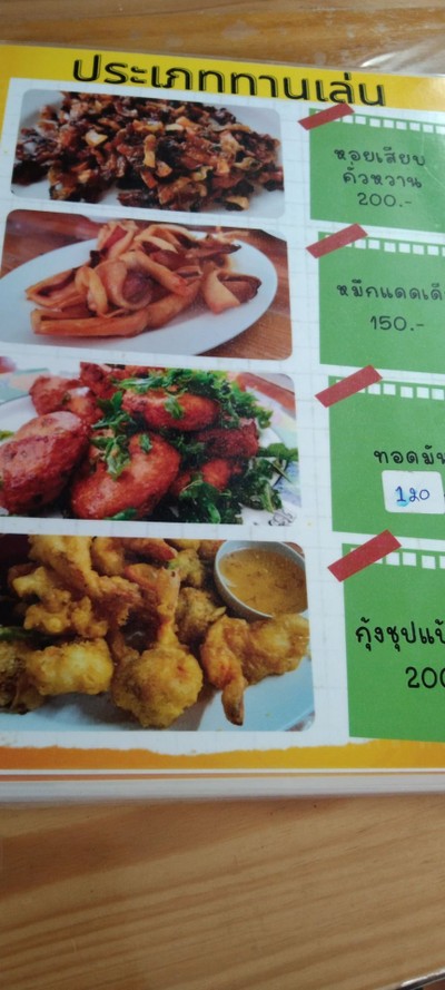 ป้ายราคาหรือสมุดเมนู