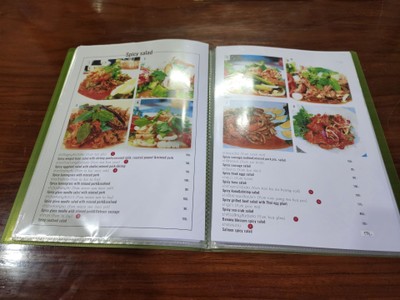 ป้ายราคาหรือสมุดเมนู