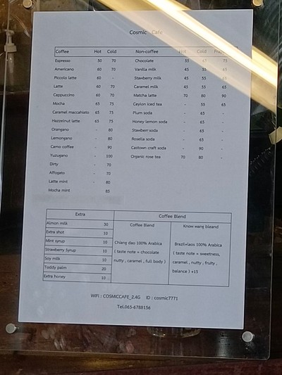 ป้ายราคาหรือสมุดเมนู