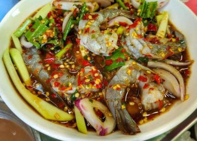 ยำมะม่วงกุ้งสด-ปลาร้า-ไม่ปลาร้า