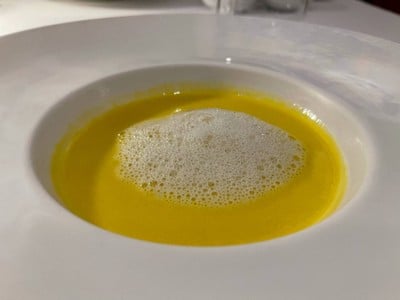 Pumpkin soup with truffle oil