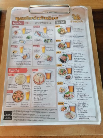 ป้ายราคาหรือสมุดเมนู