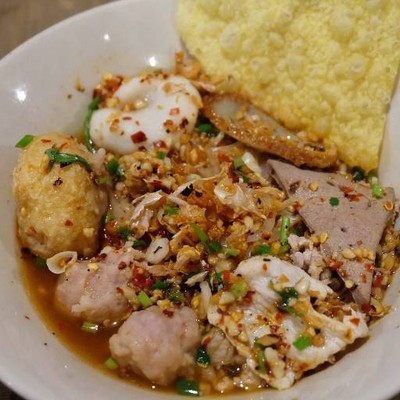 ก๋วยเตี๋ยวหมูต้มยำตำลึงนายช้าง@คอสะพานคลองอ้อม
