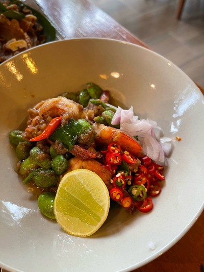 กุ้งผัดสะตอ