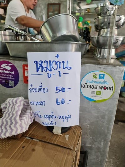 ป้ายราคาหรือสมุดเมนู