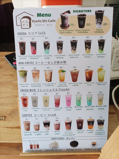 ป้ายราคาหรือสมุดเมนู