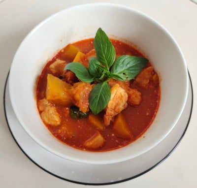 วิธีทำ แกงเผ็ดไก่ฟักทอง