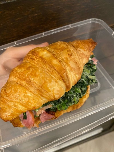 Ham spinach cheese croissant