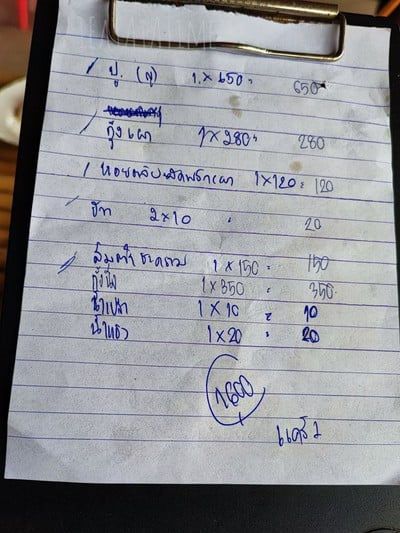 ป้ายราคาหรือสมุดเมนู