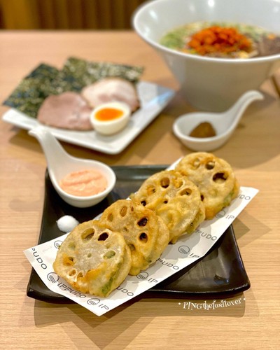 Lotus Root Tempura with Shiitake Mushroom